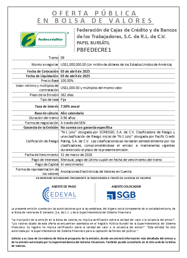 AVISO COLOCACION PBFEDECRE1 T 9
