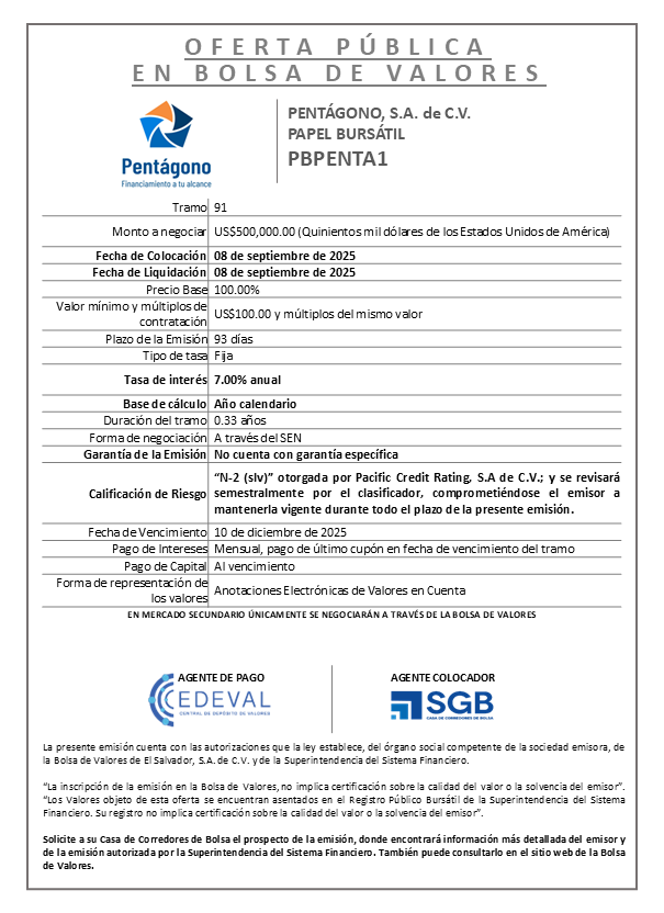 AVISO COLOCACION PBPENTA1 T 91