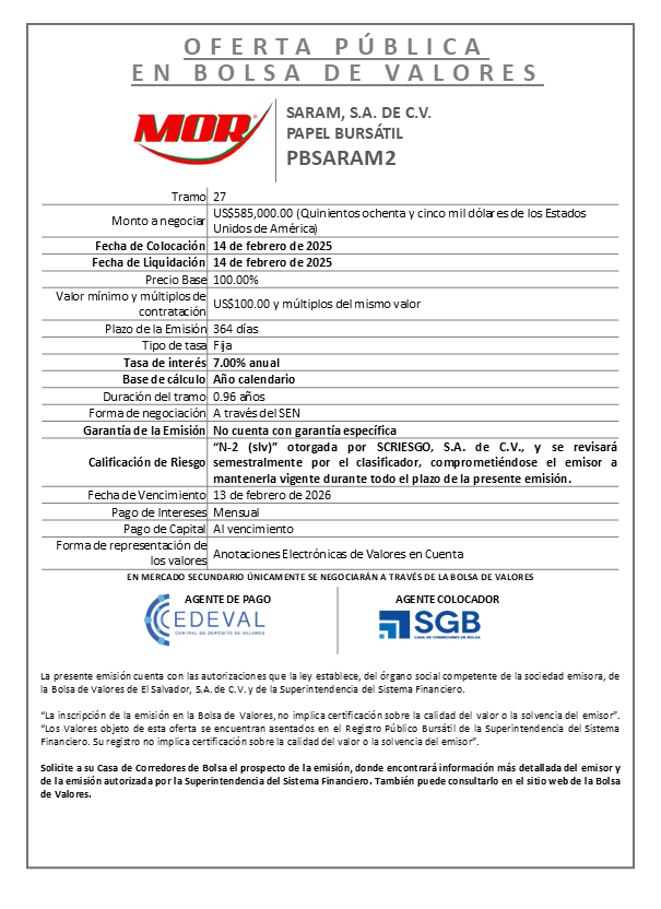 AVISO COLOCACION PBSARAM2 T 27
