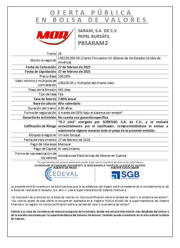 AVISO COLOCACION PBSARAM2 T 29