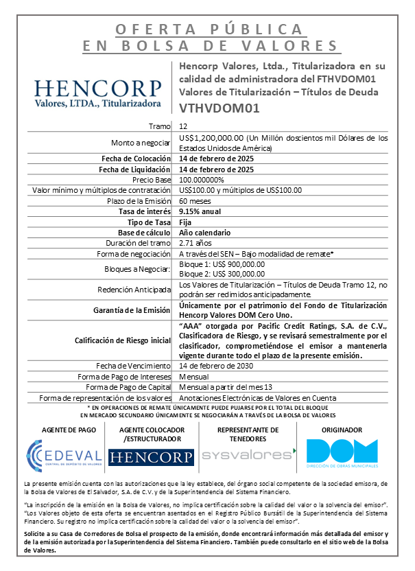 AVISO COLOCACION VTHVDOM01 T 12