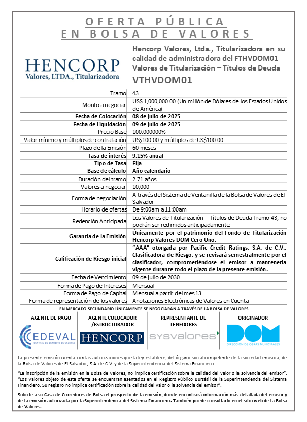 AVISO COLOCACION VTHVDOM01 T 43