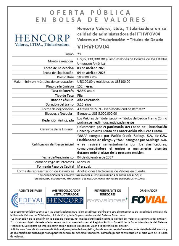 AVISO COLOCACION VTHVFOV04 T 23
