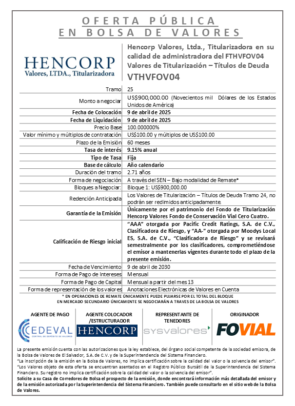 AVISO COLOCACION VTHVFOV04 T 25