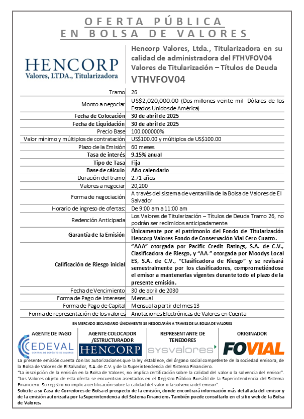 AVISO COLOCACION VTHVFOV04 T 26