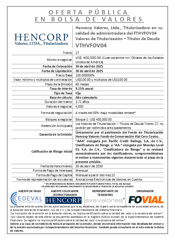 AVISO COLOCACION VTHVFOV04 T 27