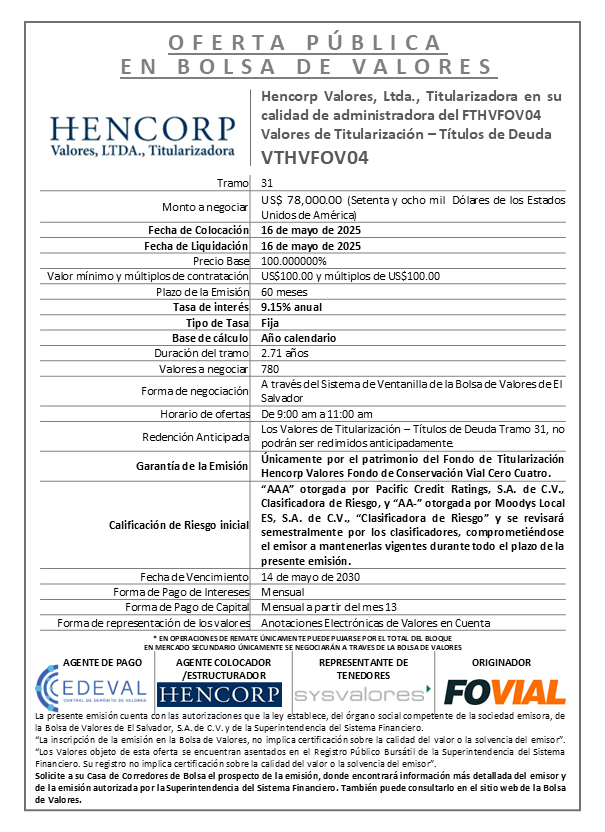 AVISO COLOCACION VTHVFOV04 T 31a