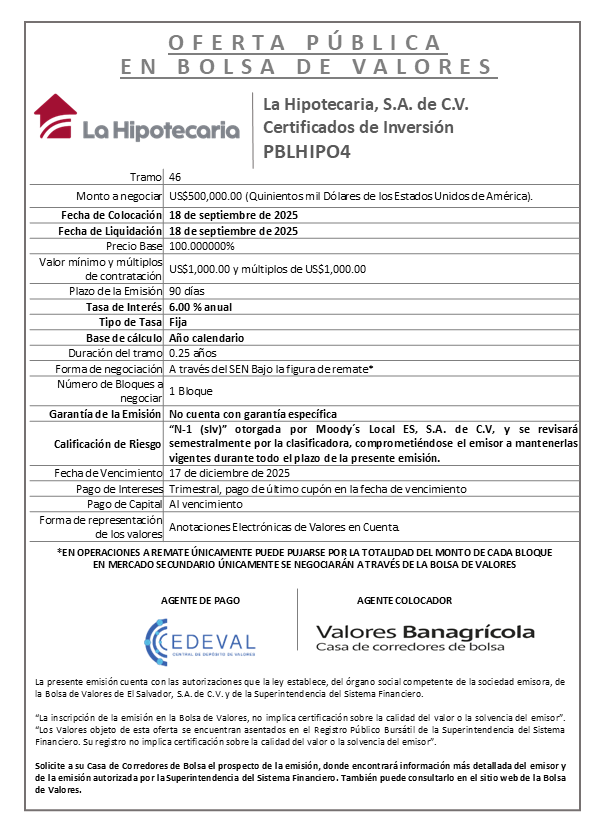 AVISO COLOCACIÓN PBLHIPO4 T46