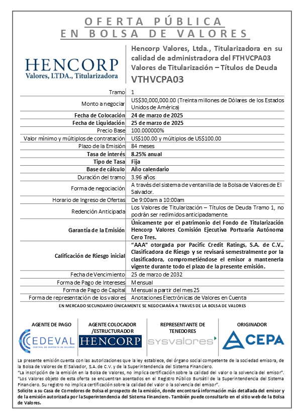 VTHVCPA03 T1 Anuncio