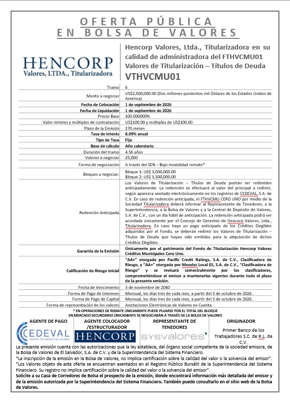 COLOCACION EMISION VTHVCMU01 T 6