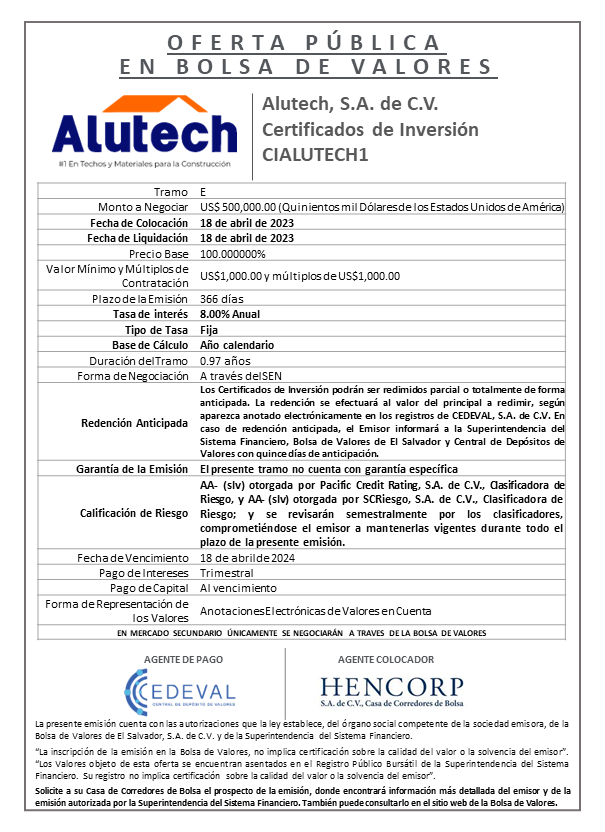 AVISO COLOCACION CIALUTECH1 Tramo E