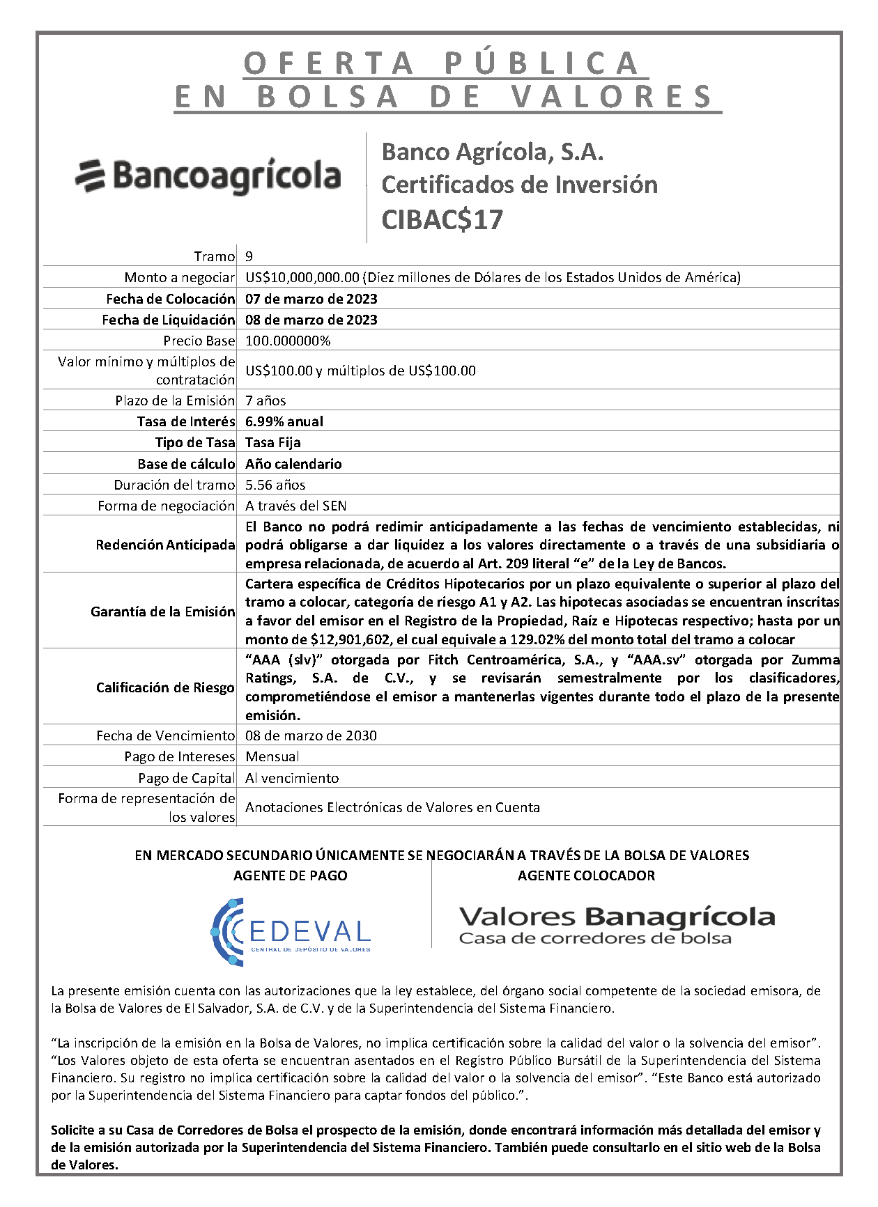 AVISO COLOCACION CIBAC17 T 9