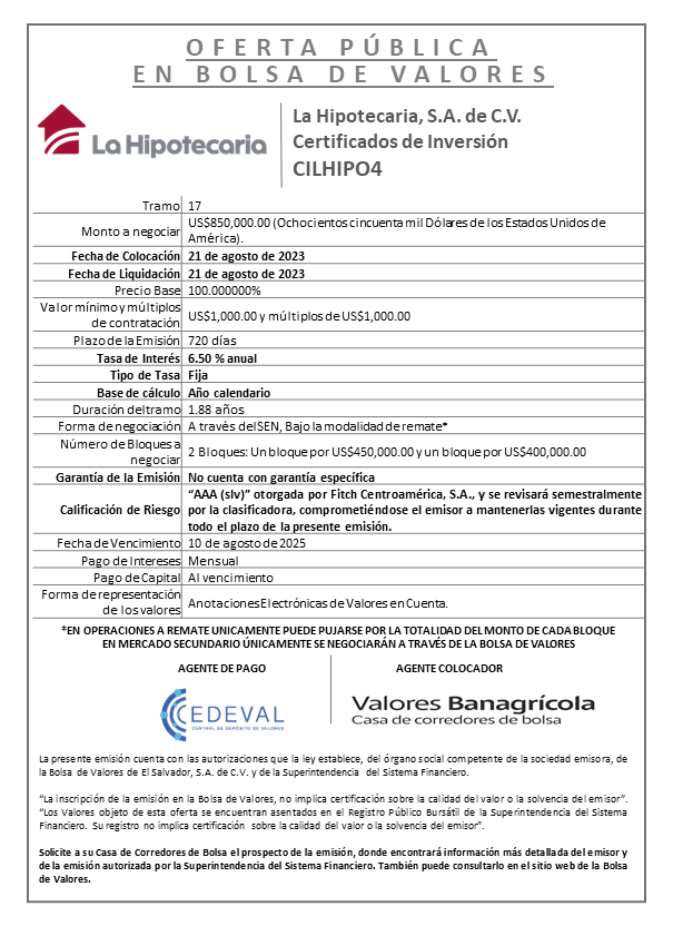 AVISO COLOCACION CILHIPO4 T 17