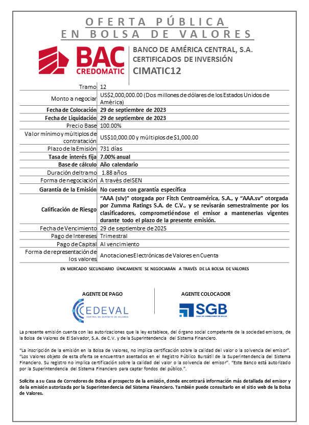 AVISO COLOCACION CIMATIC12 T 12