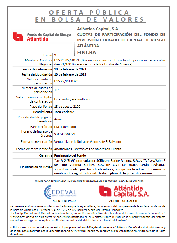 AVISO COLOCACION FINCRA T9