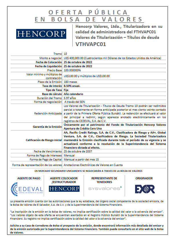AVISO COLOCACION FTHVAPC01 T10