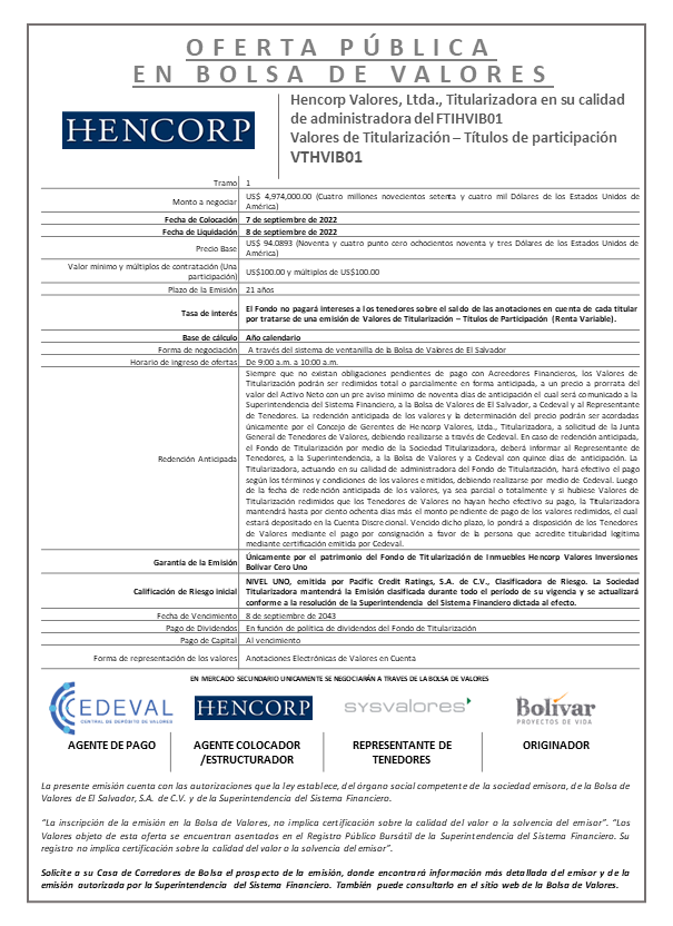 AVISO COLOCACION FTIHVIB01 Tramo 01 1