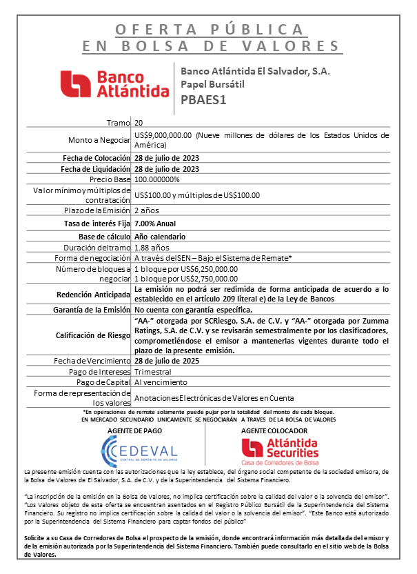AVISO COLOCACION PBAES1 T 20