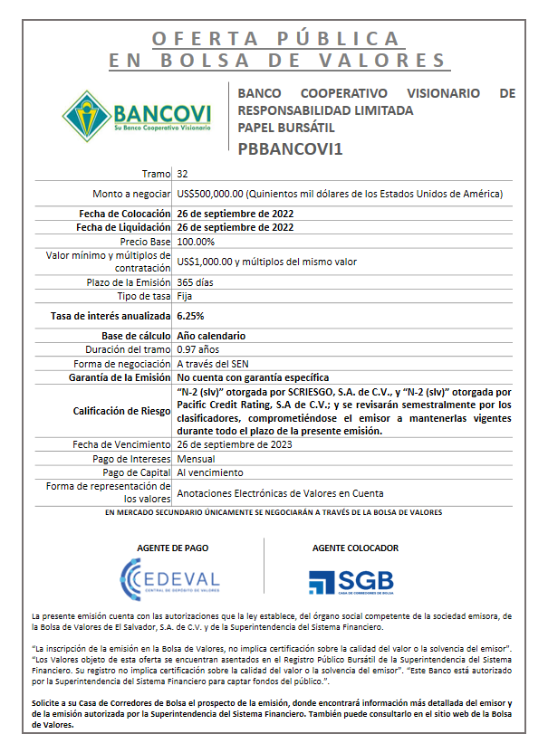 AVISO COLOCACION PBBANCOVI1 T 32