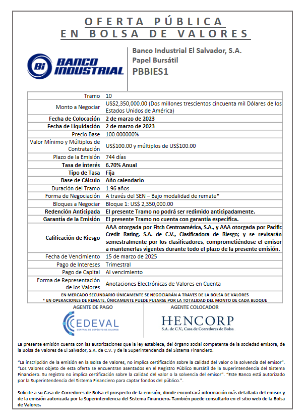 AVISO COLOCACION PBBIES1 T 10