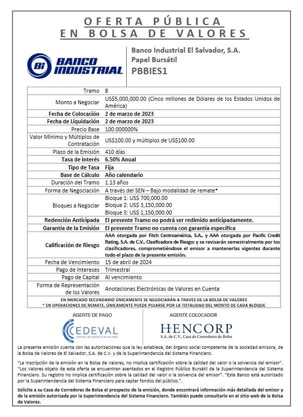 AVISO COLOCACION PBBIES1 T 8