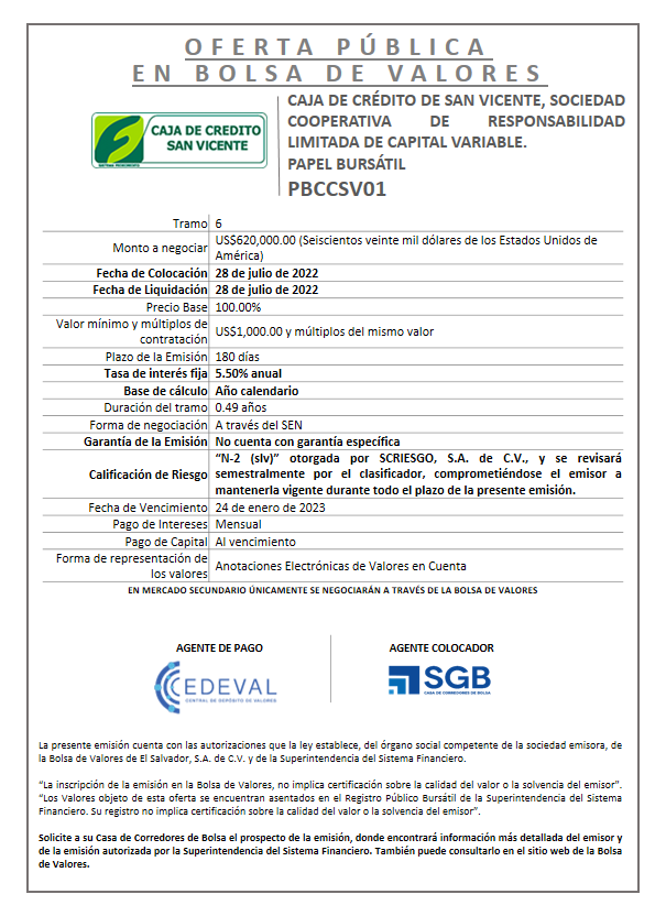 AVISO COLOCACION PBCCSV01 T6