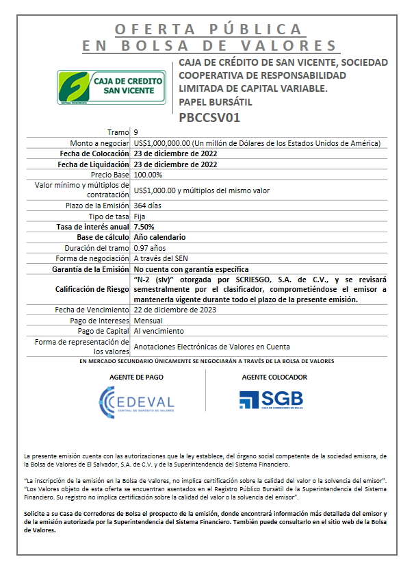 AVISO COLOCACION PBCCSV01 T 9