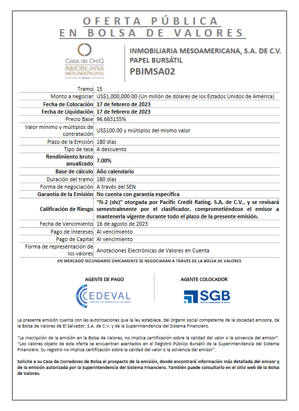 AVISO COLOCACION PBIMSA02 15