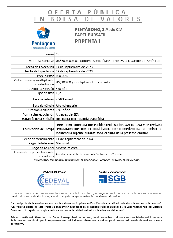 AVISO COLOCACION PBPENTA1 T 65