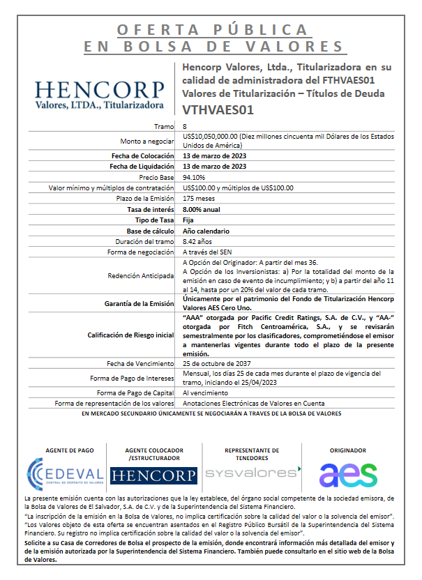 AVISO COLOCACION VTHVAES01 T 8