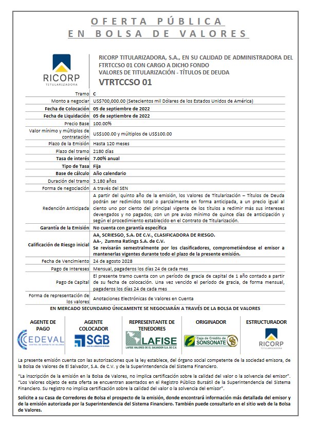 AVISO COLOCACION VTRTCCSO 01 Tramo C